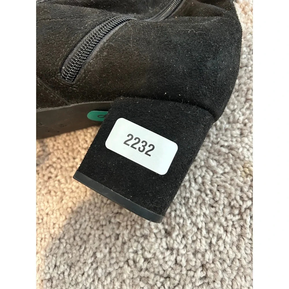 Unisa Black Faux Suede Over The Knee‎ Heel Boots Womens Size 8 #2232